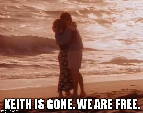KeithGrayMP's tweet photo. I end my life, they celebrate on the beach? What happened to #dearsweetalison? Damn @MelroseBilly19 #melroseplace http://t.co/yj7m9BD9QW