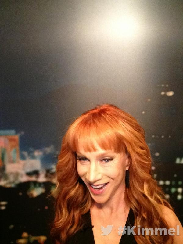 JimmyKimmelLive's tweet image. Backstage at #Kimmel. Tune in tonight 11:35|10:35c on ABC with @KathyGriffin #LookAtMyButtCrack