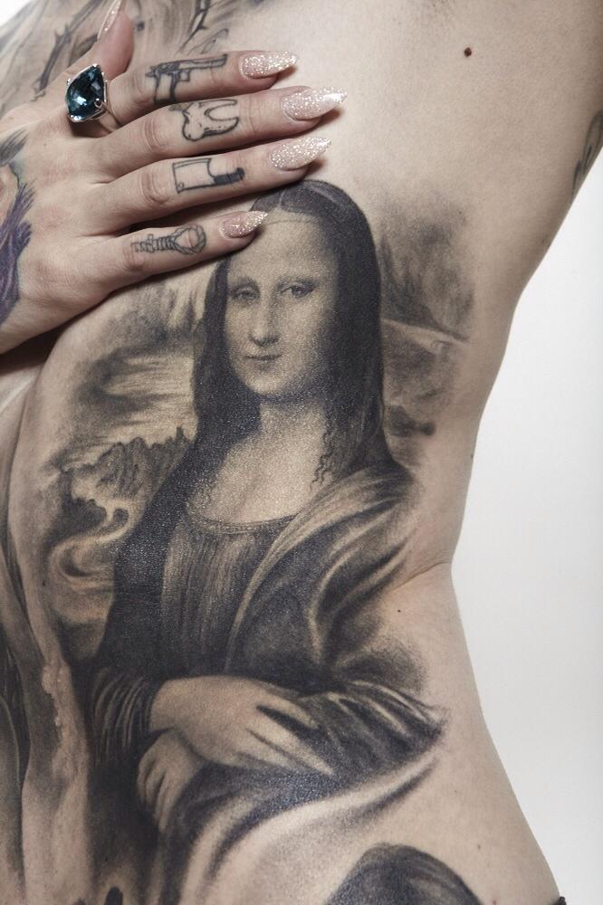Kat on Twitter: "Mona Lisa tattoo I did on @JeffreeStar ❤️ http://t.co/HUQG9lbfcF" / Twitter