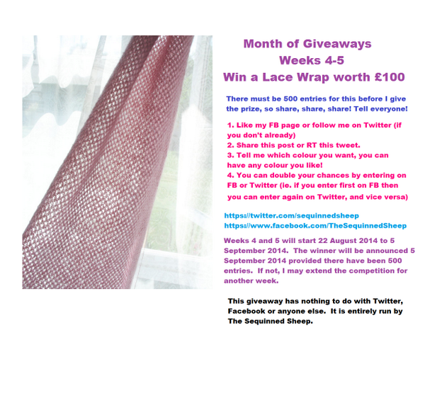 Hope you will enter Week 4 of my Month of Giveaways! The prize is worth £100 - tell everyone! 20