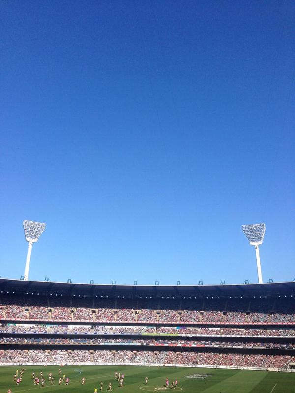 Libhutton's tweet image. Perfect day for the footy with the fam. Where are you @chazhutton