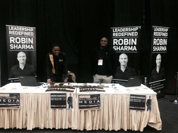 RobinSharmaSA's tweet photo. Find our @AfricanBEM stand at #NACZA NOW for all of your Robin Sharma merchandise... http://t.co/t5Opz4nXE8