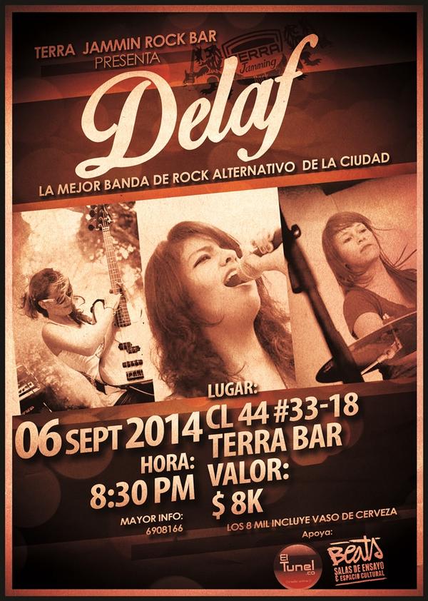 TerraBarEventos's tweet image. En #terraBar #concierto de #Delaf, #rock alternativo, #Bucaramanga.