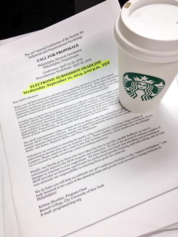 #SIOPSaturdays #SIOP15 #Starbucks&amp;Stats #livinforSIOP