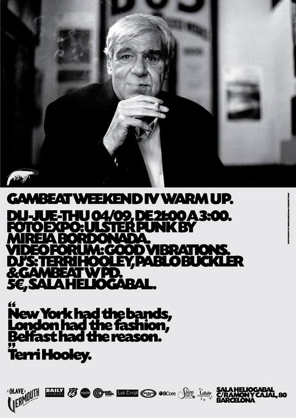 GambeatWeekend1's tweet photo. GAMBEAT WARM UP [4 de Septiembre] con el gran Terri Hooley y el pase del film Good Vibrations https://t.co/TYMDAhOhjz http://t.co/1pDyuITUqf
