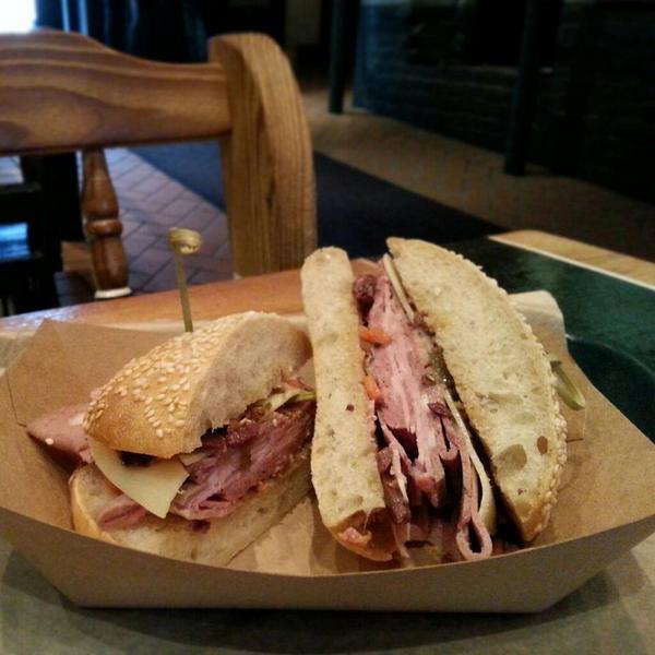 Mmmmuffaletta &amp; sauerkraut <a href="/easytigeratx/">Easy Tiger Bake Shop & Beer Garden</a> Where to Grab a Cheap Lunch in Downtown Austin zagat.bz/1rAgIqc