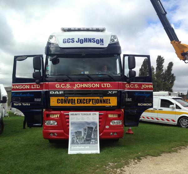 HeavyTorque's tweet photo. We are also honored to have heavy haulage giants #GCSJohnson on stand 17 @Truckfest_Live @tim_gcsj #HTA @DAFTrucksUK http://t.co/PAhK8BygTH