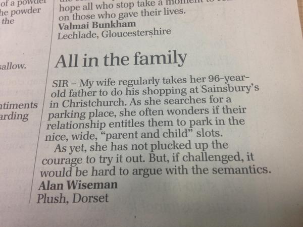 Parking dilemmas on the <a href="/LettersDesk/">Telegraph Letters</a> today... telegraph.co.uk/comment/letter…