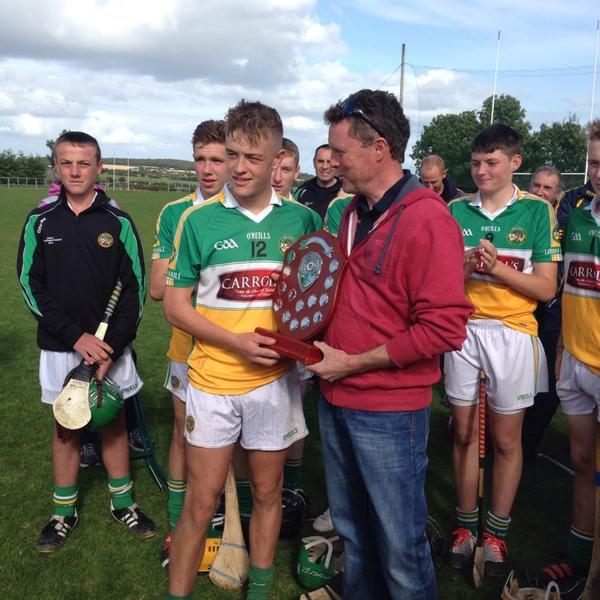 Kevhinch14's tweet photo. "@MulhallAlan: @Offaly_GAA u15 Hurling captain Joey Keenaghan collecting the @MFoleycup today. http://t.co/YuuAYE9qyh"well done @Joeyk70