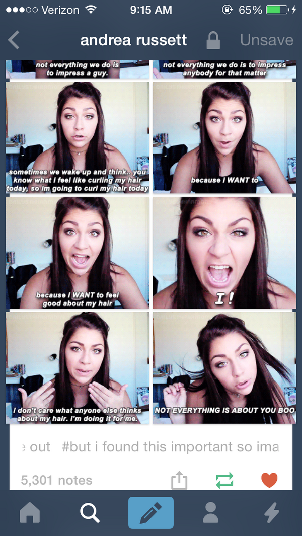 AndreaRussett's tweet photo. Ermahgerd a gif set of me from my new video already has 5,300+ notes! Pretty coooooool :) http://t.co/RdvFAhOFkf