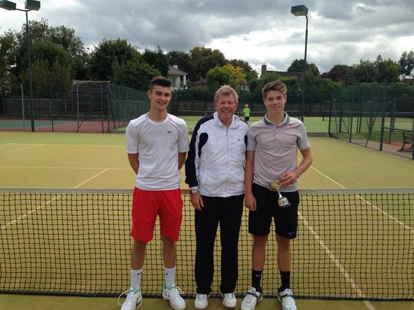 TennisLeics's tweet photo. Great Finals day at the Junior County Closed. Congratulations to all the Finalists. Pictured: Barney/Joe 16/18 final. http://t.co/TOrCk46cyC