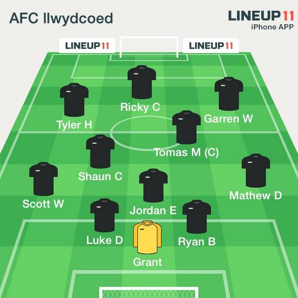 afc_llwydcoed's tweet photo. Our starting line up for 2days game http://t.co/qHZNWXBTkl