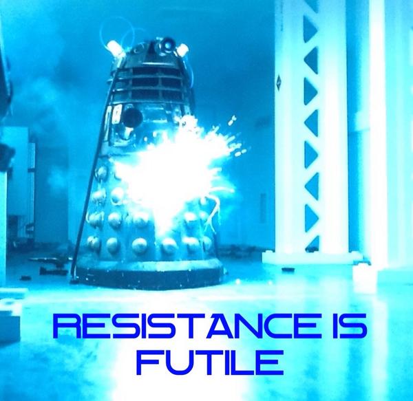 Andi Kay on Twitter: "Resistance is futile said by a Dalek? Have they been assimilated by The Borg? #DoctorWho http://t.co/yYEJ3ZfFJY" / Twitter
