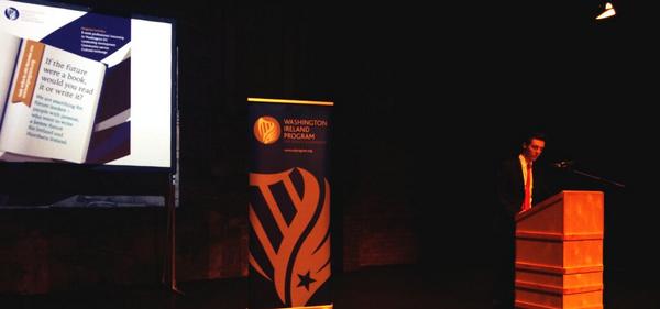 WIPLive's tweet photo. OdhrΓ‘n McMahon of @livuni @IrishInstitute makes his valedictorian address as #WIP14 wraps up at @smockalley http://t.co/7TQHfJT2kz
