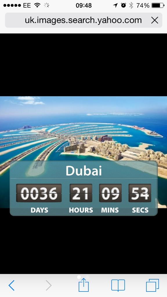 SianLeeRob's tweet photo. Let the count down begin #Dubai http://t.co/4ozCHeg4B6