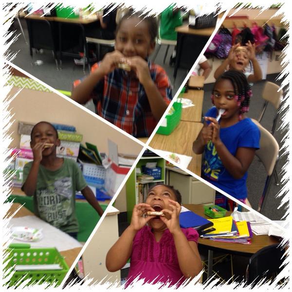 Enjoying some delicious s'mores for our compliment party!!!