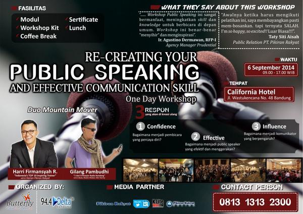 6 Sept | California hotel #bandung | Re-creating Your Public Speaking | Info : bit.ly/1qYQc3E