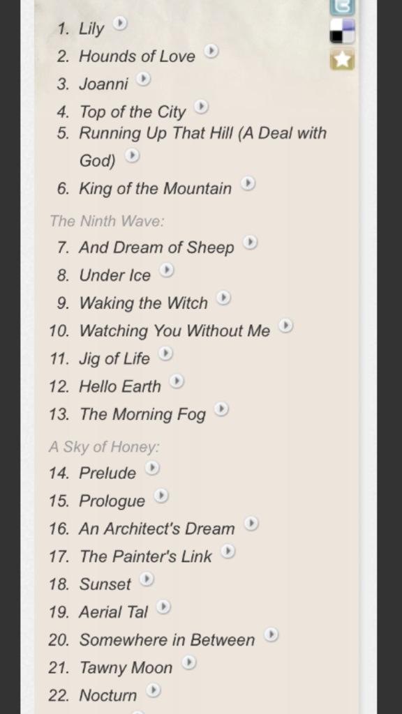 Kate Bush setlist 30.08.14