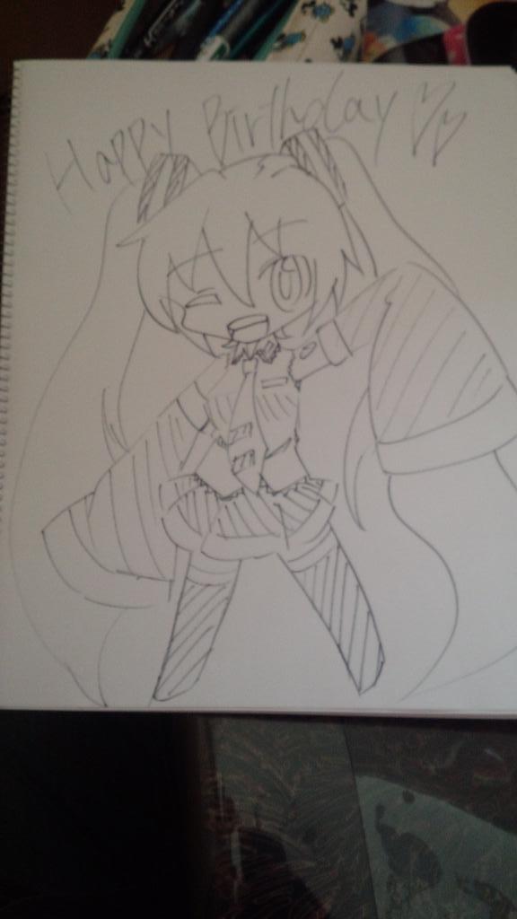 yuukariri0724's tweet photo. もう一枚書いたよ！！
一発書き！
誕生日おめでとー（≧∇≦）

#初音ミク誕生祭2014 
#ボカロ好きと繋がりたい 
#ミクちゃんの誕生日祝う人RT
#RTした人全員フォローする 
#絵描きさんと繋がりたい 
#相互希望 http://t.co/D0JvfnOxyT