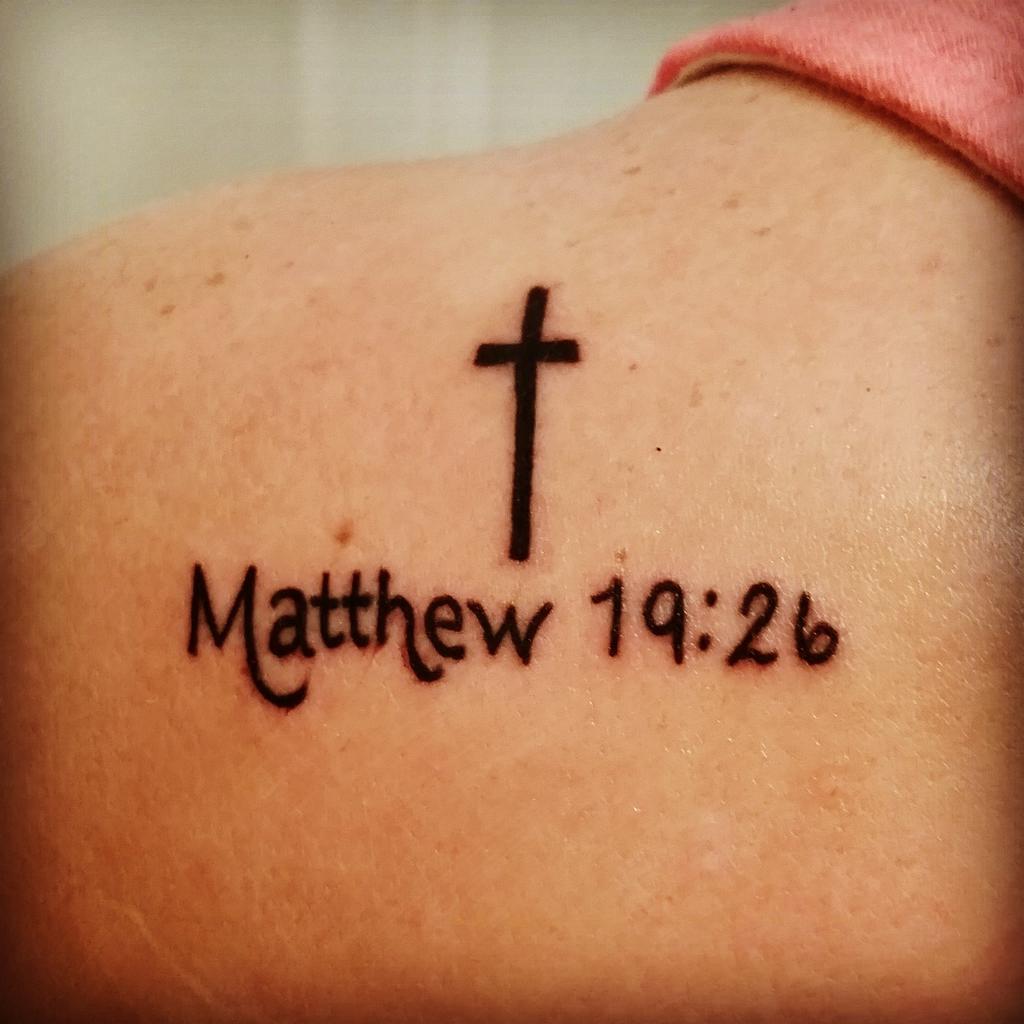 Christians with Tattoos  We got this from James he says I have this on  my right arm because I firmly believe itmatthew 1926 by the way Show  some love  Facebook