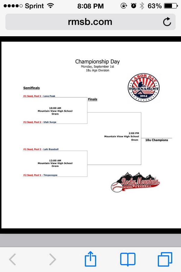 18u schedule for Monday!