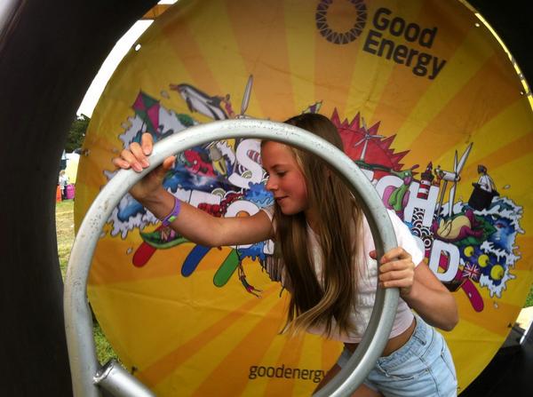 Charging up the iPod, running hamster style, spinning in a big wheel, it makes me smile! <a href="/GoodEnergy/">Good Energy</a> #bigfeastival