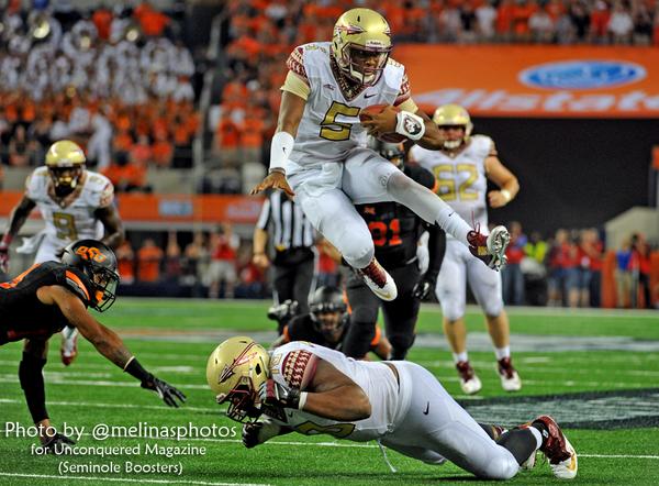 saintwarrick's tweet photo. Air Heisman, yo! RT @melinasphotos: My photo of the night - so proud of this shot! #FSU #JameisJump #YButton http://t.co/BspQUNVNIs