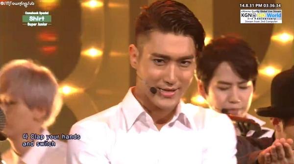 orionmeissa's tweet photo. RT SMTownEngSub: Super Junior "Shirt" Stage on Inkigayo #MAMACITAInkigayoComeback http://t.co/7plE0f8Hdn
