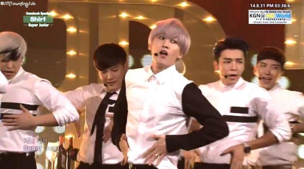 orionmeissa's tweet photo. RT SMTownEngSub: Super Junior "Shirt" Stage on Inkigayo #MAMACITAInkigayoComeback http://t.co/7plE0f8Hdn