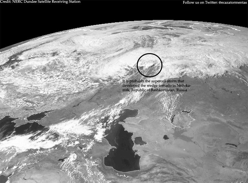 Imagen visible de la tormenta sospechosa.