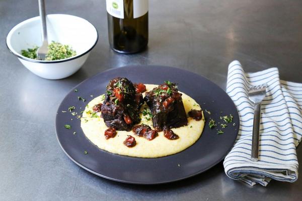 CookCool's tweet photo. Whip up braised short ribs w/ goat cheese polenta &amp; mixed herb gremolata for a great dinner: http://t.co/gC4KdoDu7E http://t.co/fDraBg0NUQ