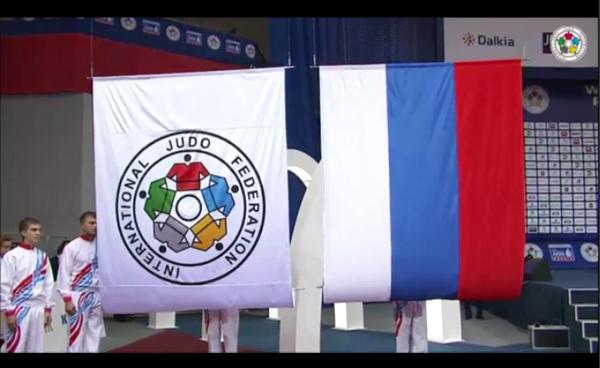 The flag is handed over to the International Judo Federation! @IntJudoFed #worldjudo2014