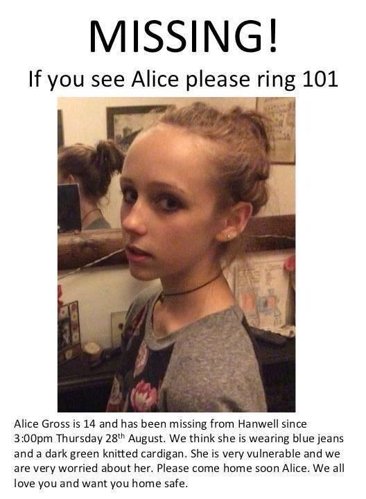 findalicegross's tweet photo. @chelseehealey Please retweet and help us find Alice Gross! She's been missing from Hanwell since Thursday x http://t.co/XBIMVEZPme