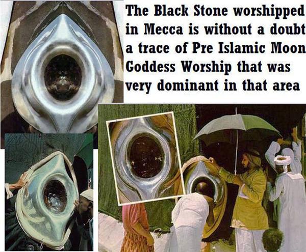 YHWHmyKING's tweet image. #IslamicLogic: true monotheism is best practiced by kissing giant black meteorite shaped in vagina during pilgrimage