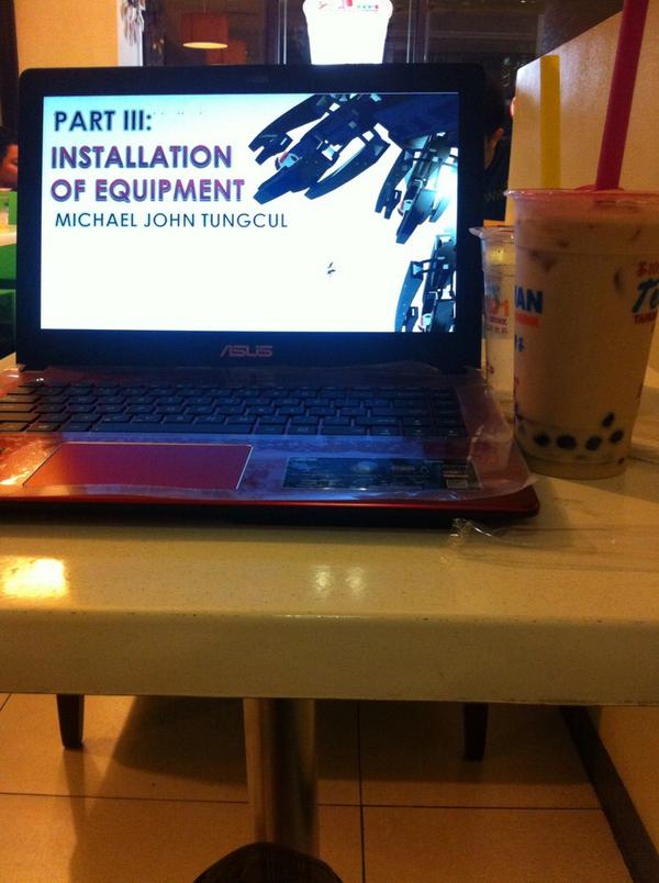 miksalmighty's tweet image. because i will be the god on thursday 😈😈 okinawa milk tea to keep me company. #testmaker