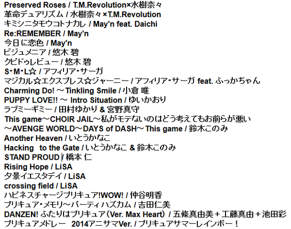 にゅうにゅうす ６周年 On Twitter アニサマ2014 3日目のセットリスト 3日間のシークレットゲスト一覧 アニサマ2015は来年8月28 30日ssaで開催 にゅうにゅうす Http T Co Uqiaczkwh4 Anisama 声優 Http T Co 9h1fv0f2rb