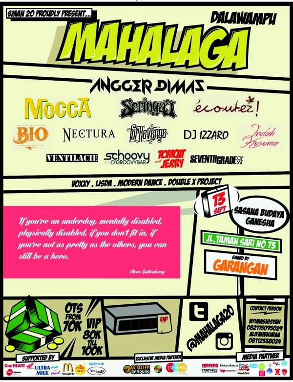 Can't wait! Mocca, Seringai, Ecoutez will perform at #Mahalaga 13/9/14 Sabuga | OTS : 70K | Info : @MAHALAGA20