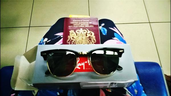 HCheeseman's tweet photo. ...Cheeky Holiday Present! @Gatwick_Airport #TemptedBeforeTakeOff  #raybans #secondhome #loveportugal http://t.co/GOCpWZqFH8
