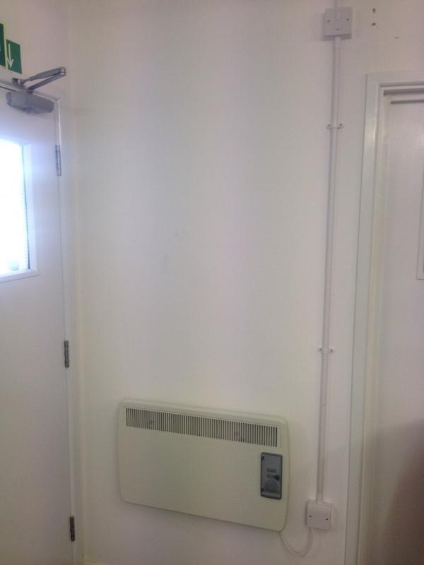 Nice new unix are panel heater fitted to replace horrid old high level fan heater. #electrician #cambridge
