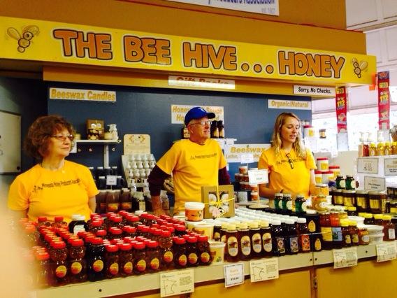 KFKaler's tweet image. Honey sales -- the best product ever  in horticulture building at #MNstate fair! support #UMN #BeeLab