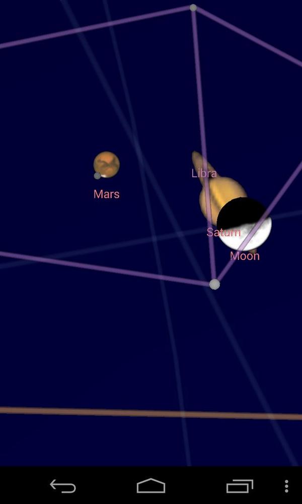 RoBetX's tweet image. Moon... Saturn &amp;amp; Mars are near. 
#Googlesky screen shot.