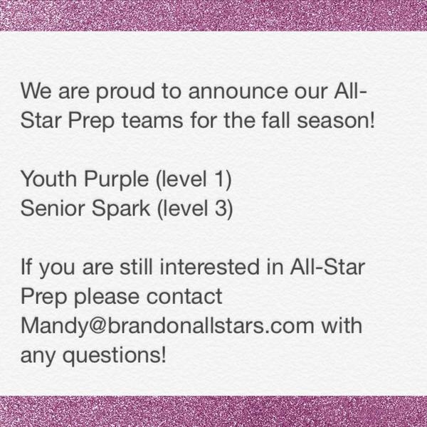 brandonallstars's tweet photo. We are proud to announce our All-Star Prep teams for the fall season! Welcome to the BA family! 💜💥 #BAeveryday http://t.co/lEGG06XrQO