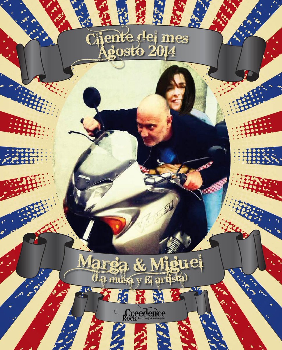 CreedenceRock's tweet photo. Os presentamos a los flamantes clientes del mes de #agosto Margarita y Miguel. Welcome to the wall of fame! http://t.co/jZmTHPA4JF