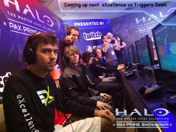 Halo's tweet image. We're live! Next up: Triggers Down vs eXcellence -- Twitch.tv/Halo