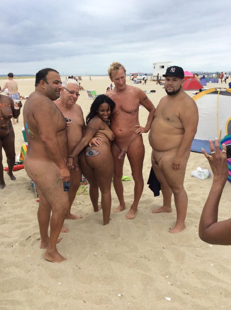 Beach group uncut chubby.