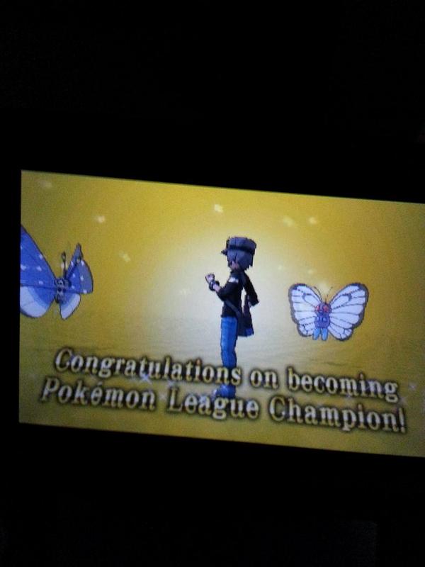 VeryNerdyDad's tweet image. My dreams of beating the Pokemon League Champion using only #BugTypes has finally come true. #Pokemon #Win