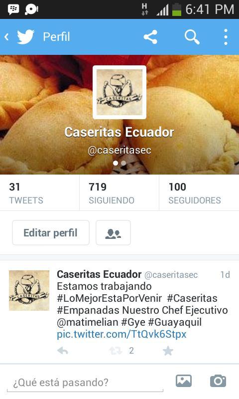 caseritasec's tweet image. Gracias por acompañarnos (: Ya somos 100 #Caseritas #Empanadas #Guayaquil