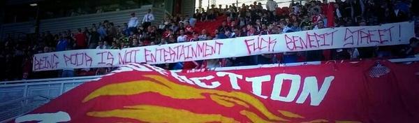Superb message from Red Faction ultras regarding the filming of #benefitsstreet in Middlesborough.