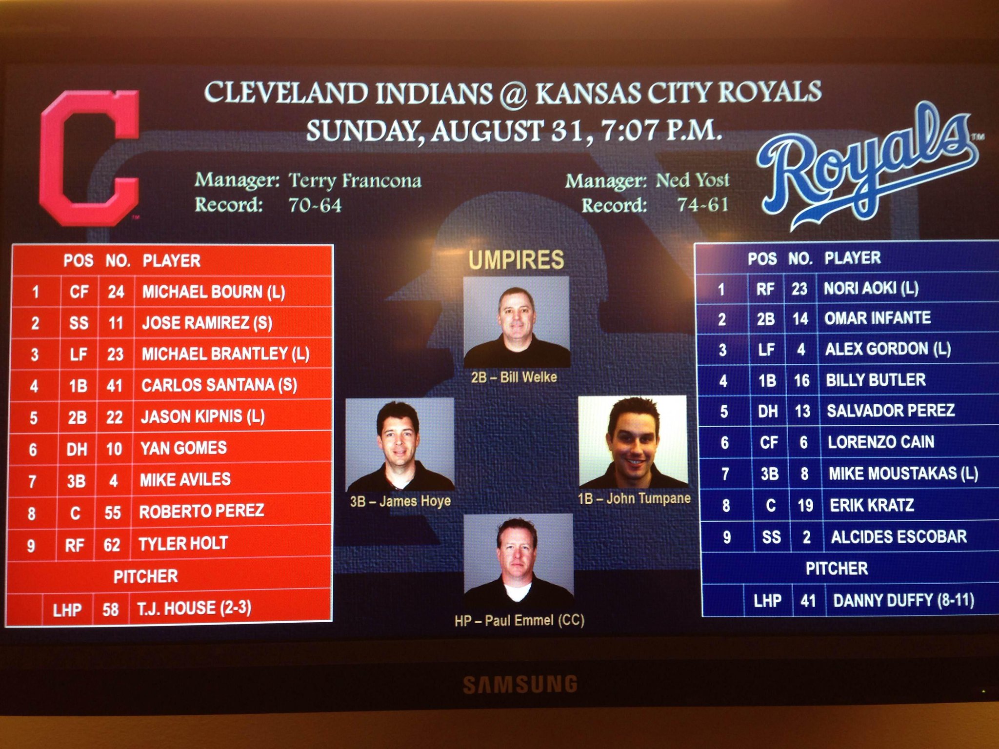 Kansas City Royals on Twitter "Here's how the Royals and Indians will