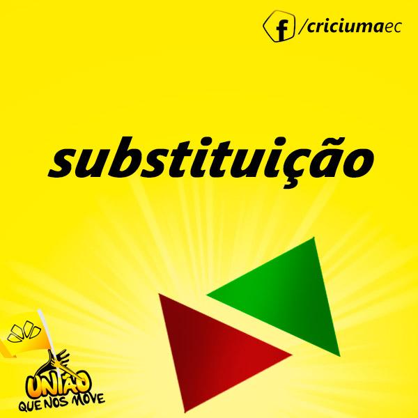 CriciumaEC's tweet photo. #SPOxCRI – 2x0 – 28/2T - Sai Eduardo para a entrada de Luis Felipe. 
#VamosTigre http://t.co/XEOTs1U2TA